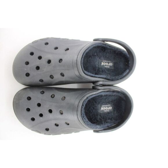 Crocs Shoes Mens 10 Womens 12 Dual Comfort Clogs Lined Slingback Black Rubber - Picture 3 of 11